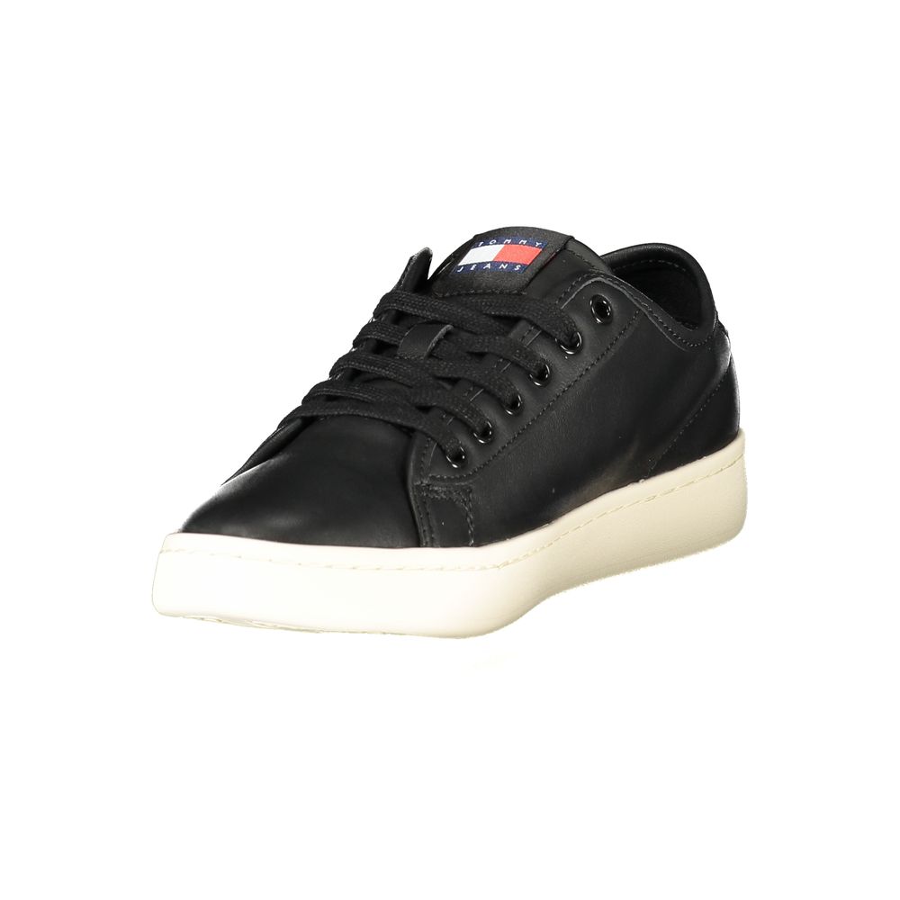 Tommy Hilfiger Black Leather Women's Sneaker Tommy Hilfiger