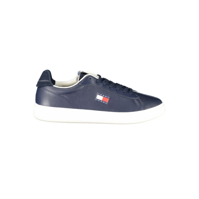 Tommy Hilfiger Blue Leather Men Sneaker Tommy Hilfiger