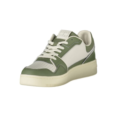 Tommy Hilfiger Green Leather Men Sneaker Tommy Hilfiger