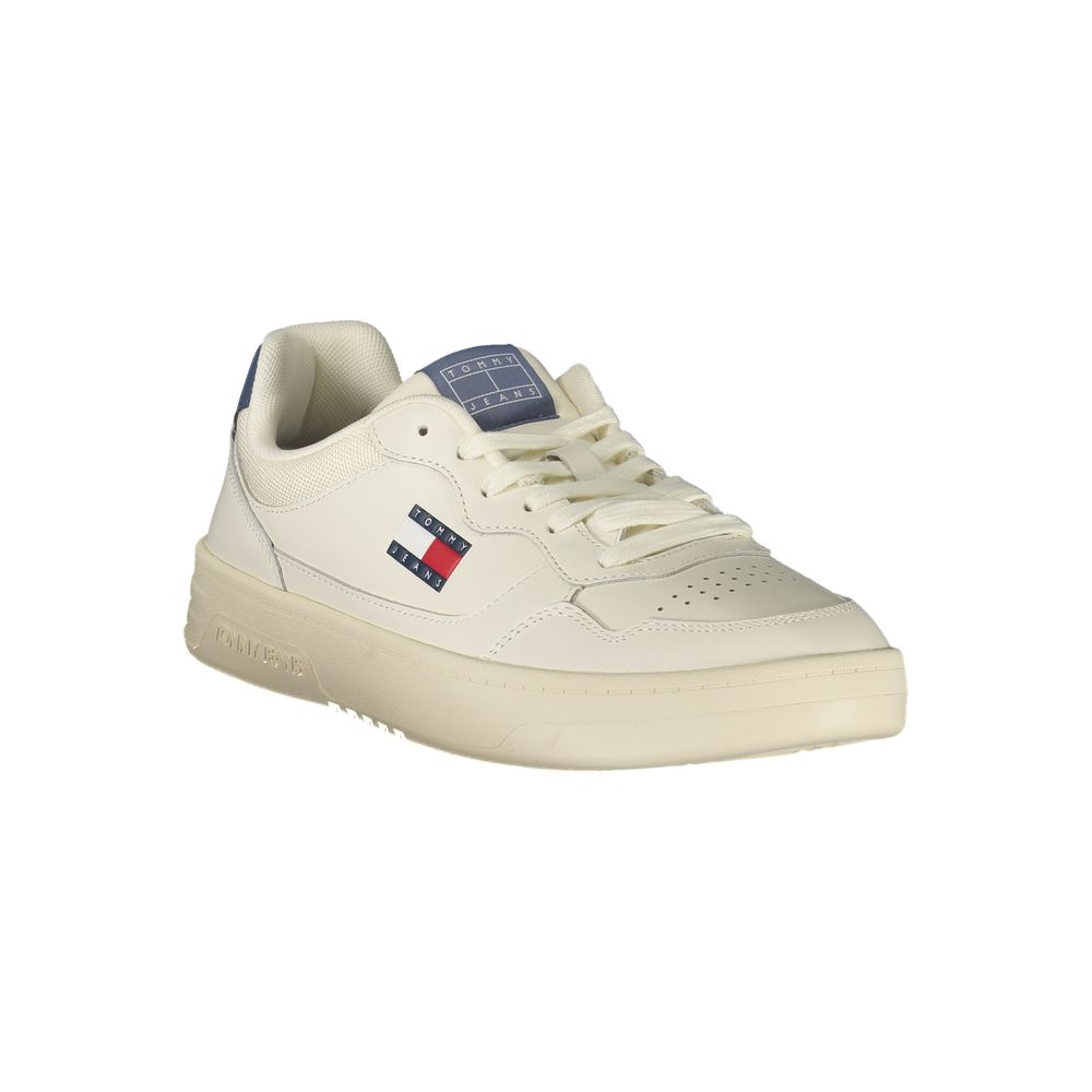 Tommy Hilfiger White Leather Men Sneaker Tommy Hilfiger