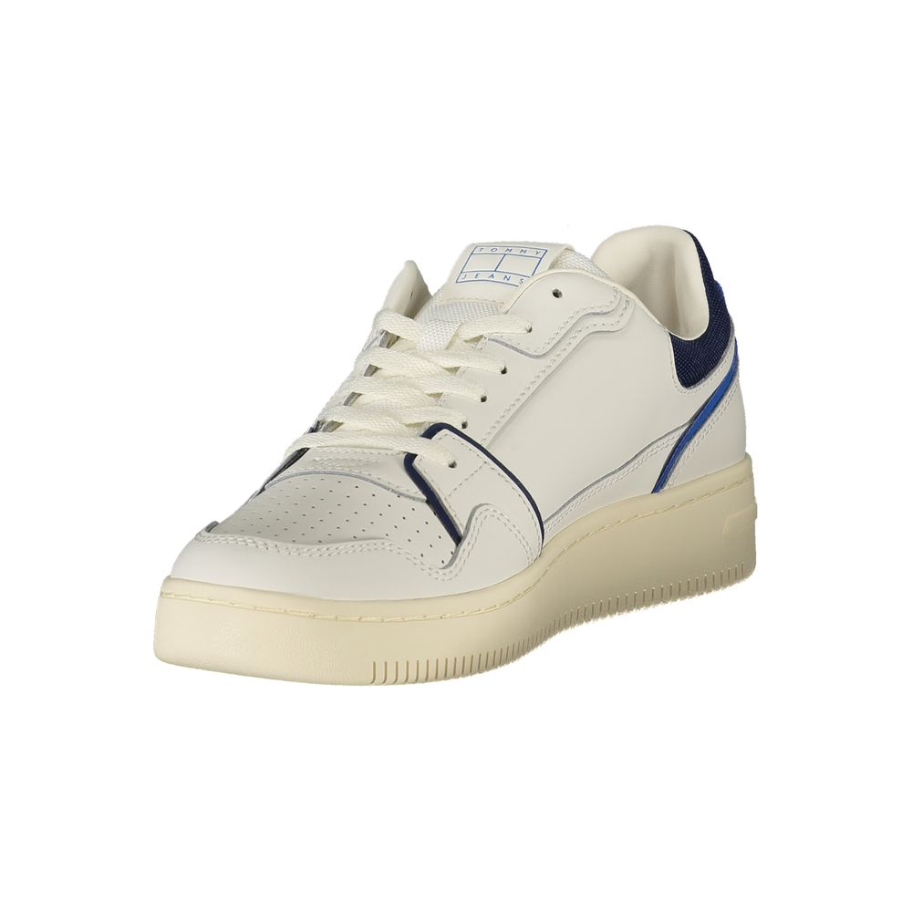 Tommy Hilfiger White Leather Men Sneaker Tommy Hilfiger