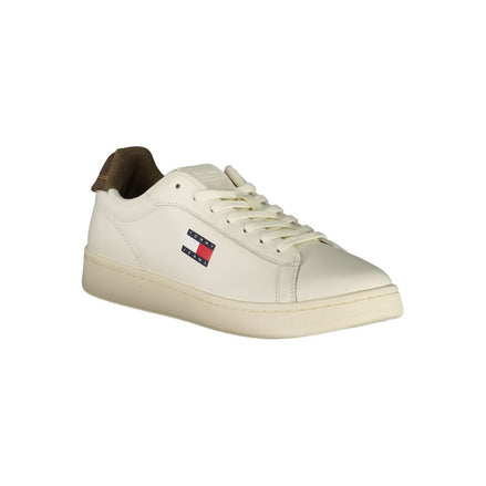 Tommy Hilfiger White Leather Men Sneaker Tommy Hilfiger