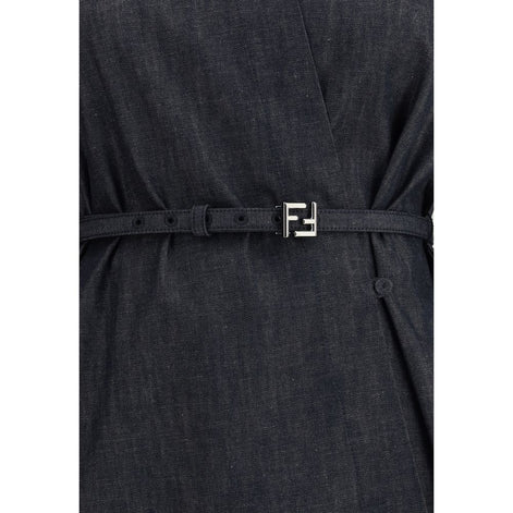 Fendi Blue Cotton Casual Dress Fendi