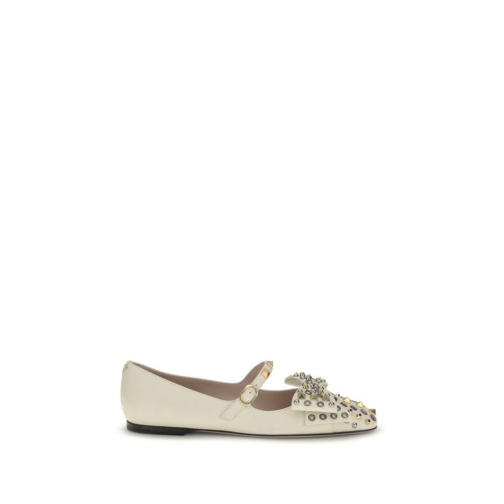 Valentino Garavani Cream Goatskin Ballet Flats Valentino Garavani