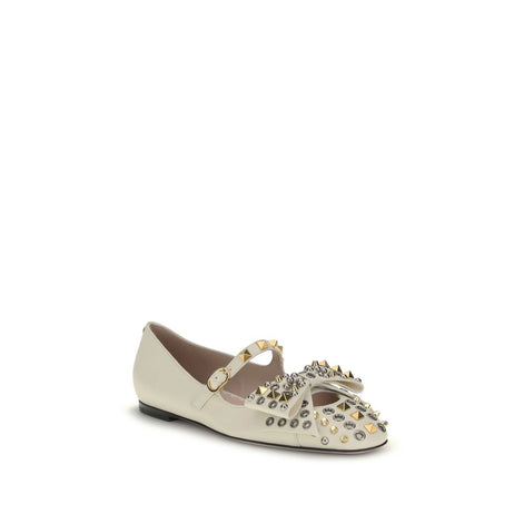 Valentino Garavani Cream Goatskin Ballet Flats Valentino Garavani