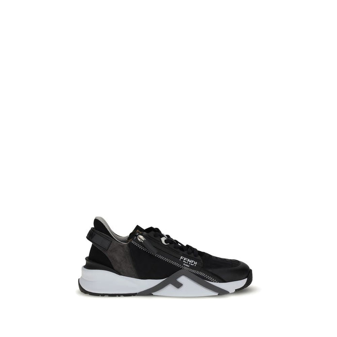 Fendi Gray Calf Leather Bos Taurus Athletic Sneakers Fendi