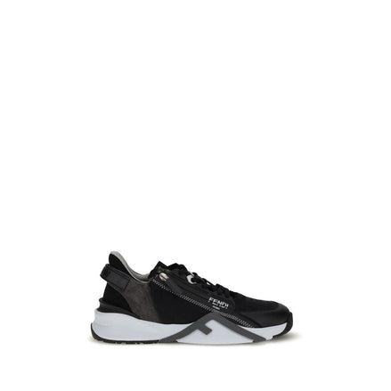 Fendi Gray Calf Leather Bos Taurus Athletic Sneakers Fendi