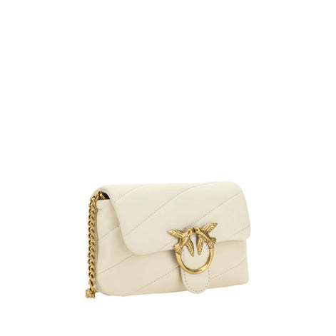 PINKO White Calf Leather Bos Taurus Shoulder Bag PINKO