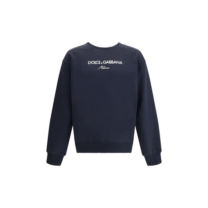 Dolce & Gabbana Blue Cotton Sweatshirt Dolce & Gabbana