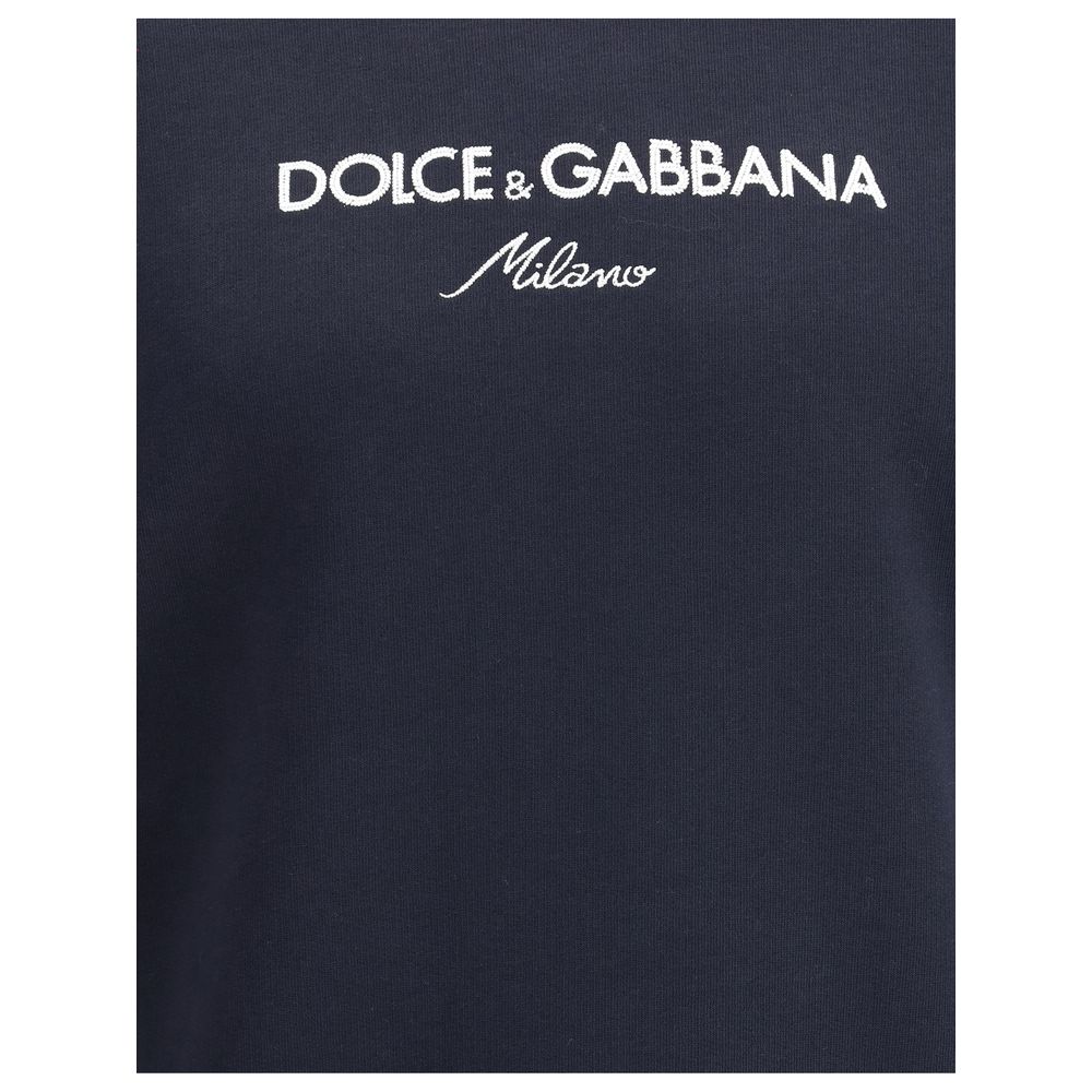Dolce & Gabbana Blue Cotton Sweatshirt Dolce & Gabbana