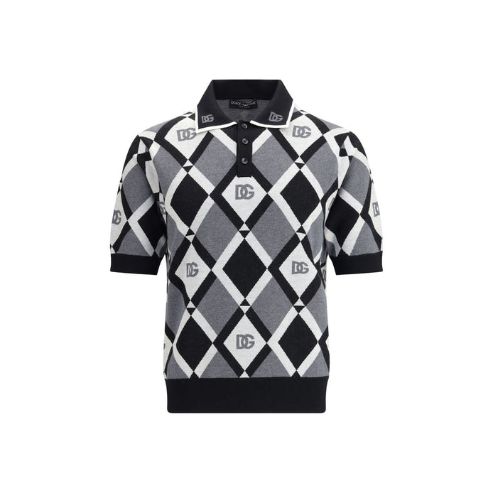 Dolce & Gabbana Multicolor Fleece Wool Polo Shirt Dolce & Gabbana