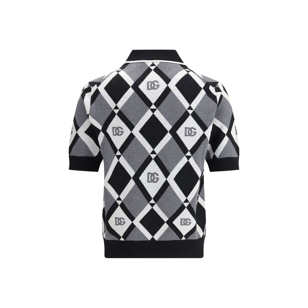 Dolce & Gabbana Multicolor Fleece Wool Polo Shirt Dolce & Gabbana