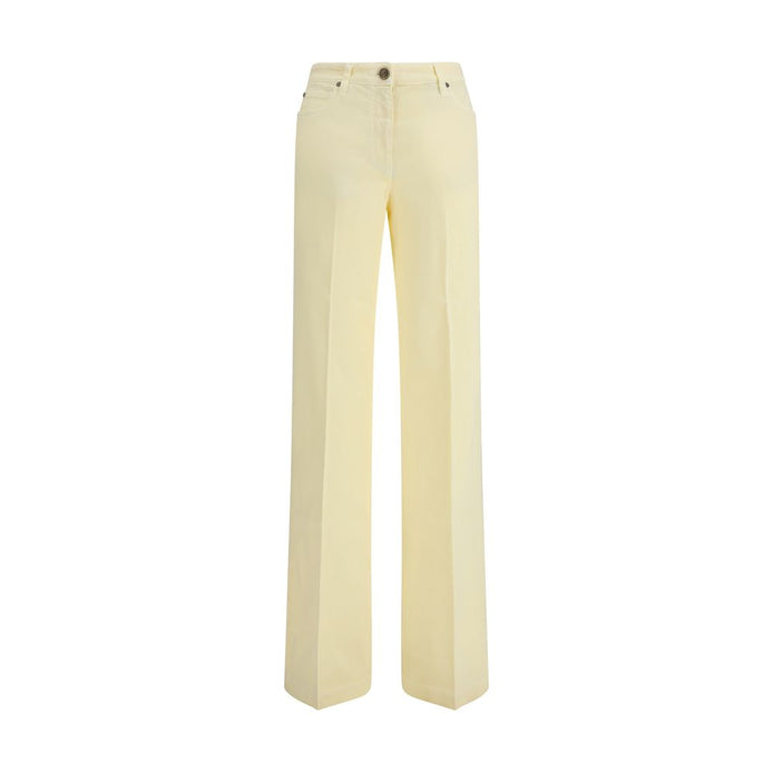 Etro Yellow Cotton Straight-Leg Jeans Etro