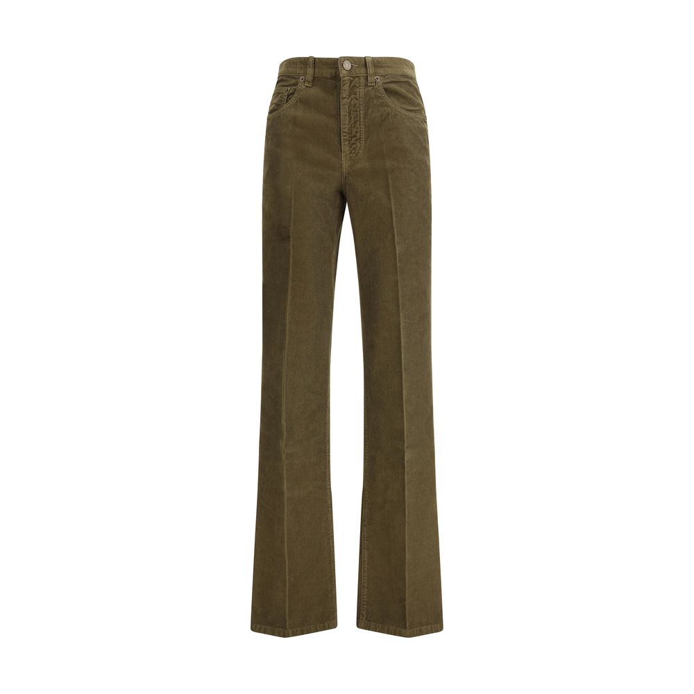 Saint Laurent Green Cotton Casual Pants Saint Laurent