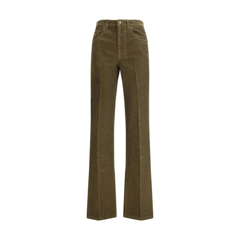 Saint Laurent Green Cotton Casual Pants Saint Laurent