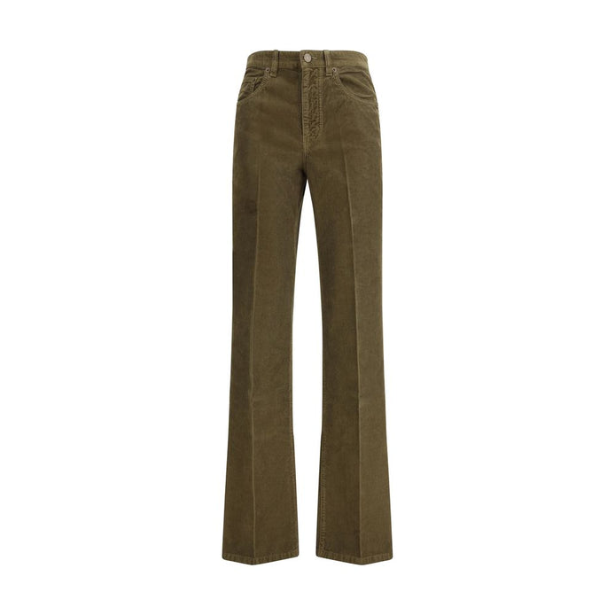 Saint Laurent Green Cotton Casual Pants Saint Laurent