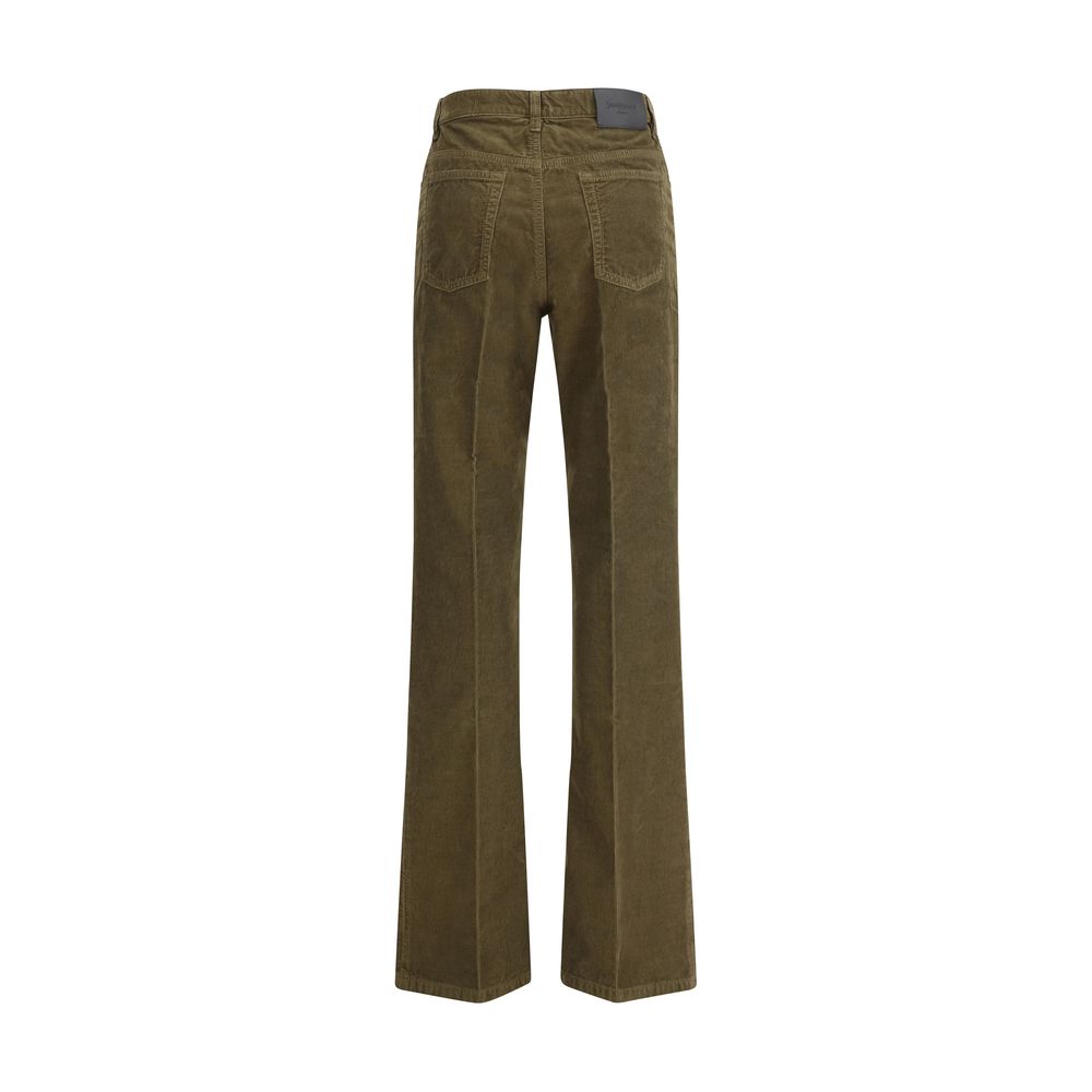 Saint Laurent Green Cotton Casual Pants Saint Laurent