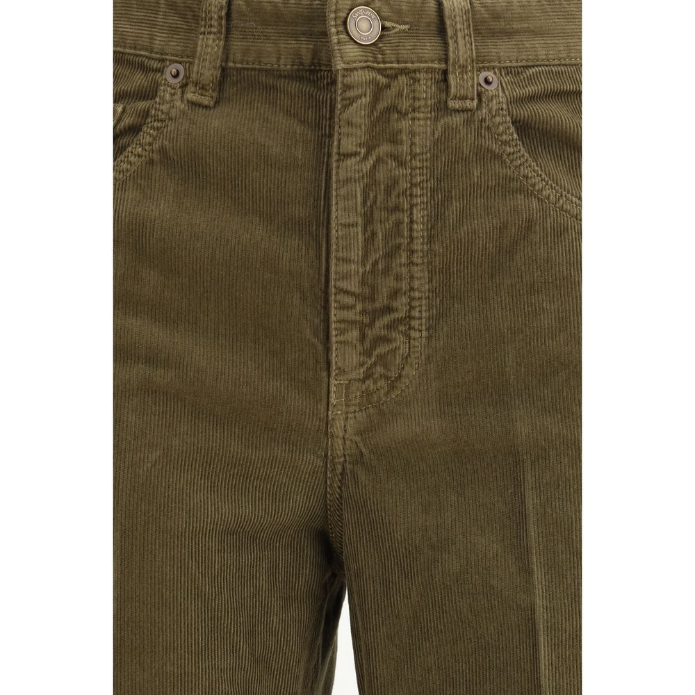 Saint Laurent Green Cotton Casual Pants Saint Laurent