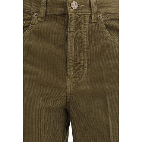 Saint Laurent Green Cotton Casual Pants Saint Laurent