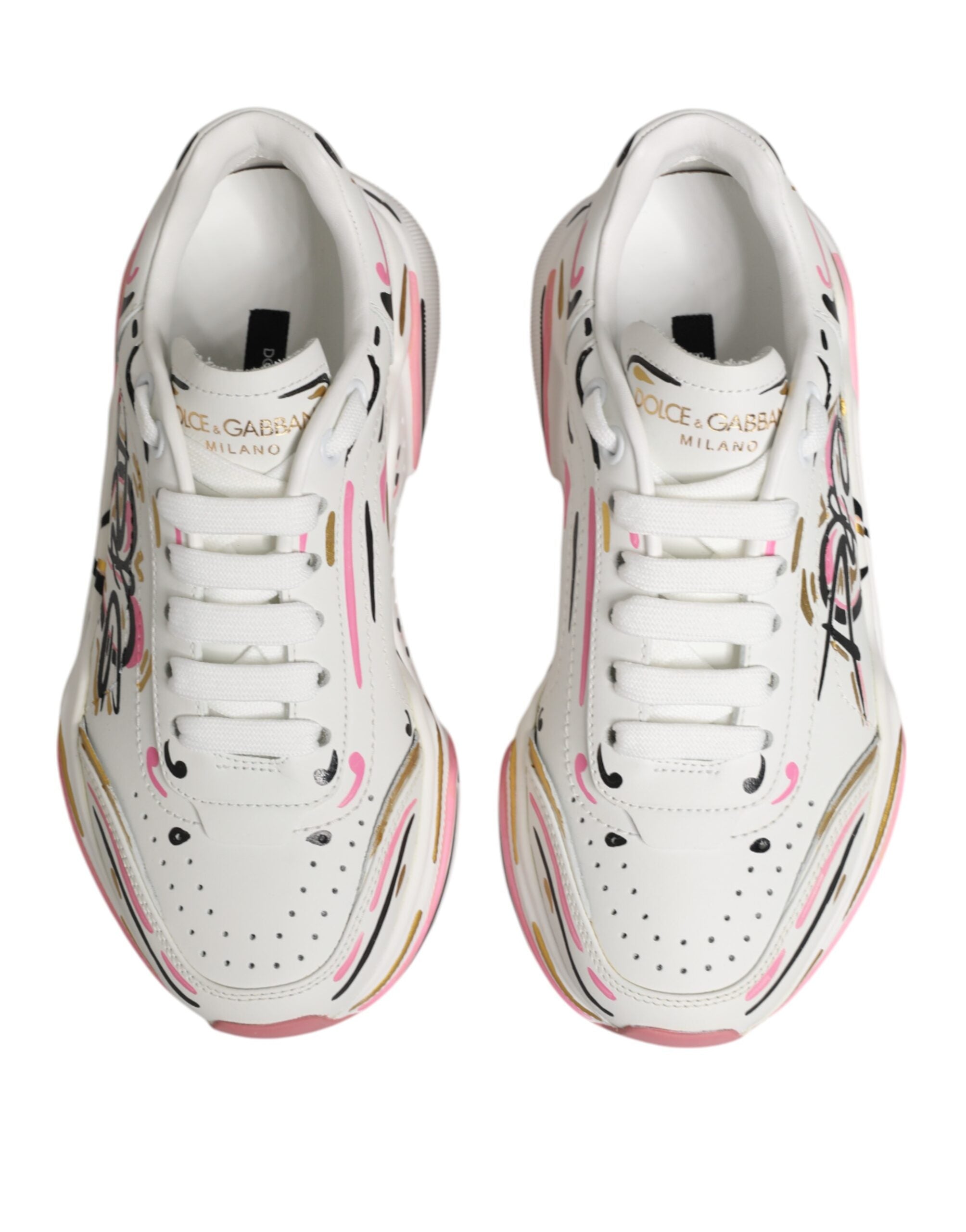 Dolce & Gabbana Multicolor Hand Painted DAYMASTER Sneaker Shoes Dolce & Gabbana