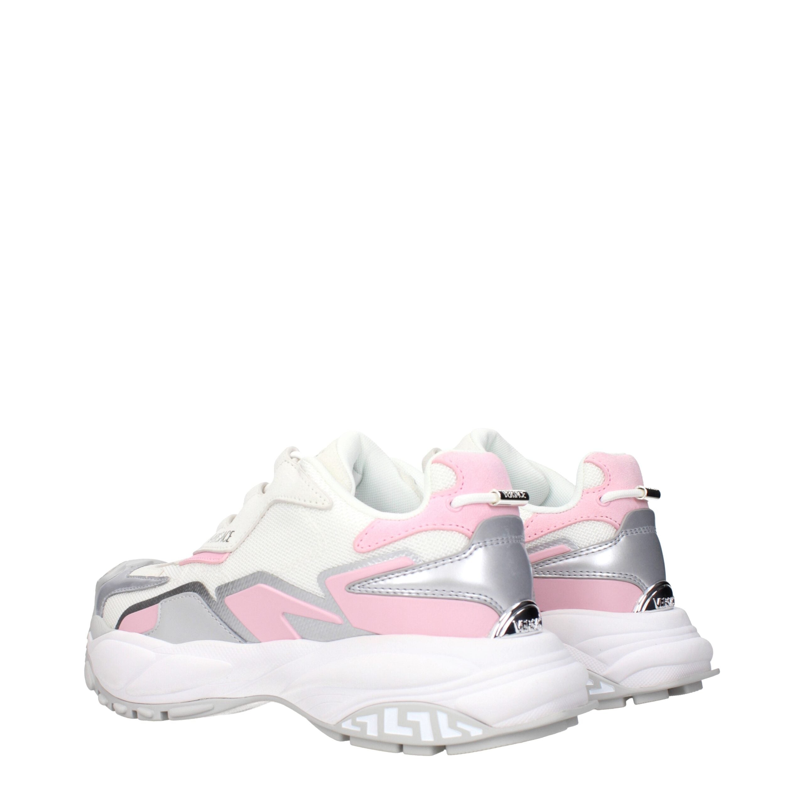 Versace White Fabric Chunky Sneakers Versace