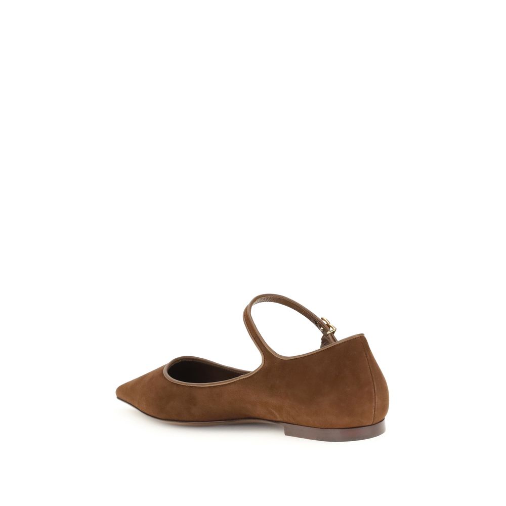 Dolce & Gabbana Brown Goatskin Ballet Flats Dolce & Gabbana