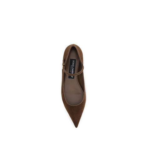 Dolce & Gabbana Brown Goatskin Ballet Flats Dolce & Gabbana