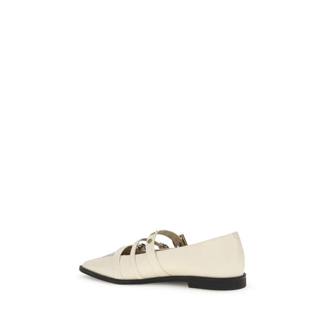 PINKO Cream Leather Ballet Flats PINKO