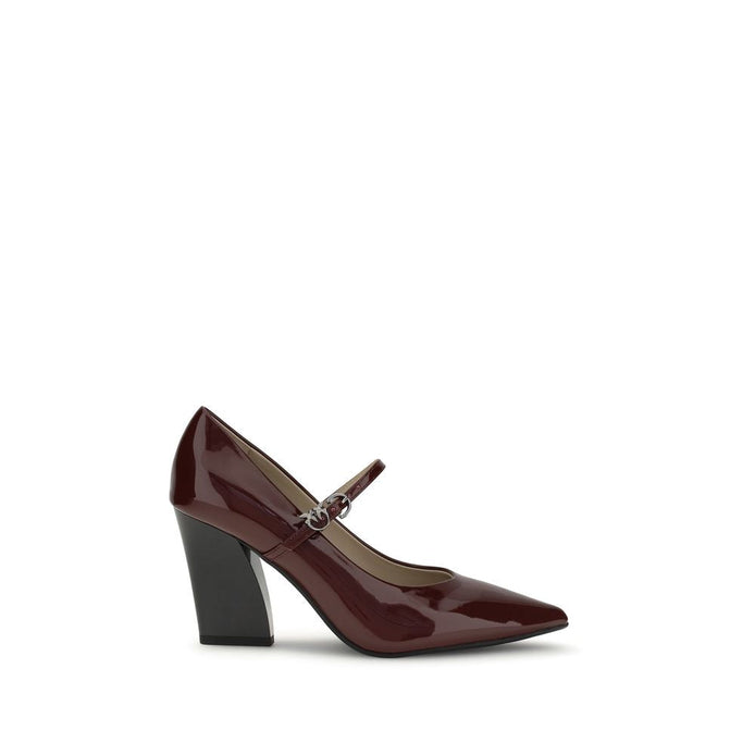 PINKO Bordeaux Calf Leather Bos Taurus High Heel Pumps PINKO