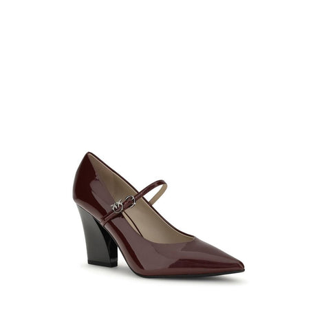 PINKO Bordeaux Calf Leather Bos Taurus High Heel Pumps PINKO