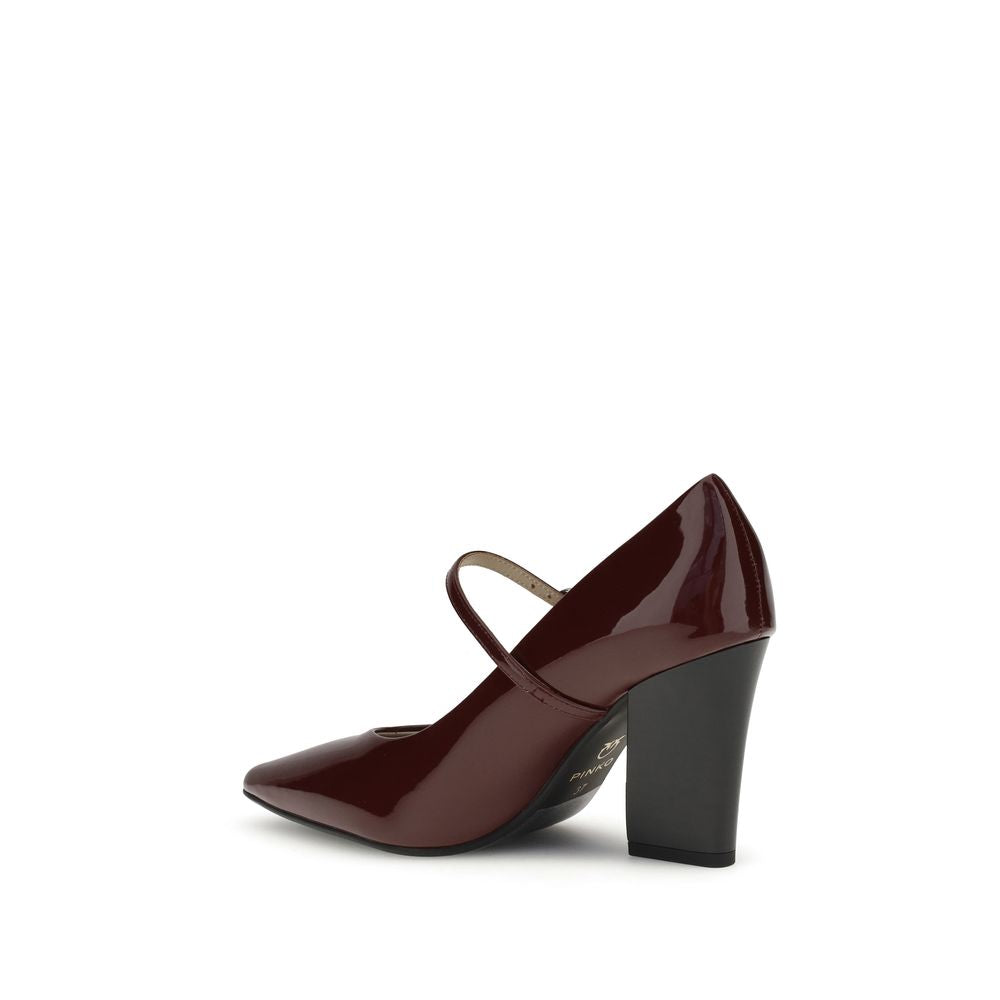 PINKO Bordeaux Calf Leather Bos Taurus High Heel Pumps PINKO