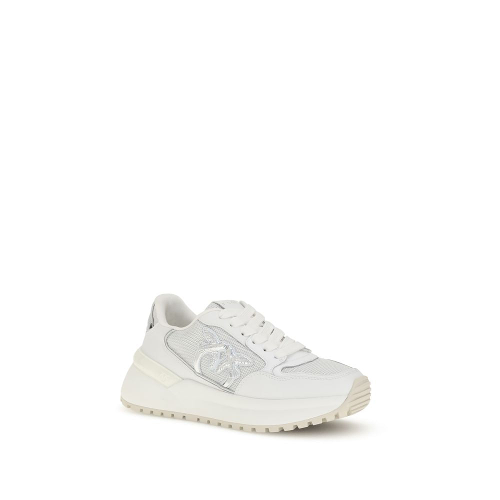 PINKO White Calf Leather Bos Taurus Chunky Sneakers PINKO