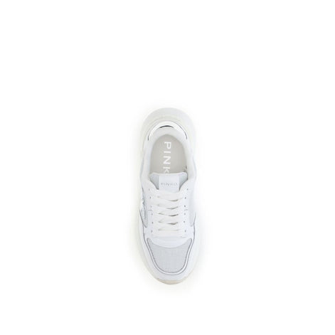 PINKO White Calf Leather Bos Taurus Chunky Sneakers PINKO