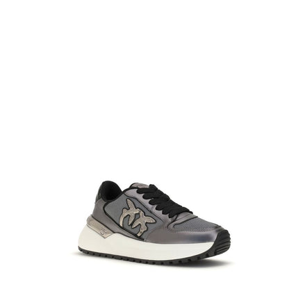 PINKO Gray Fabric Low Top Sneakers PINKO