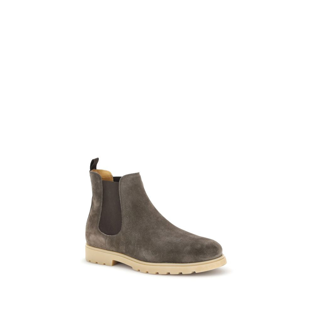 Kiton Brown Rubber Chelsea Boots Kiton