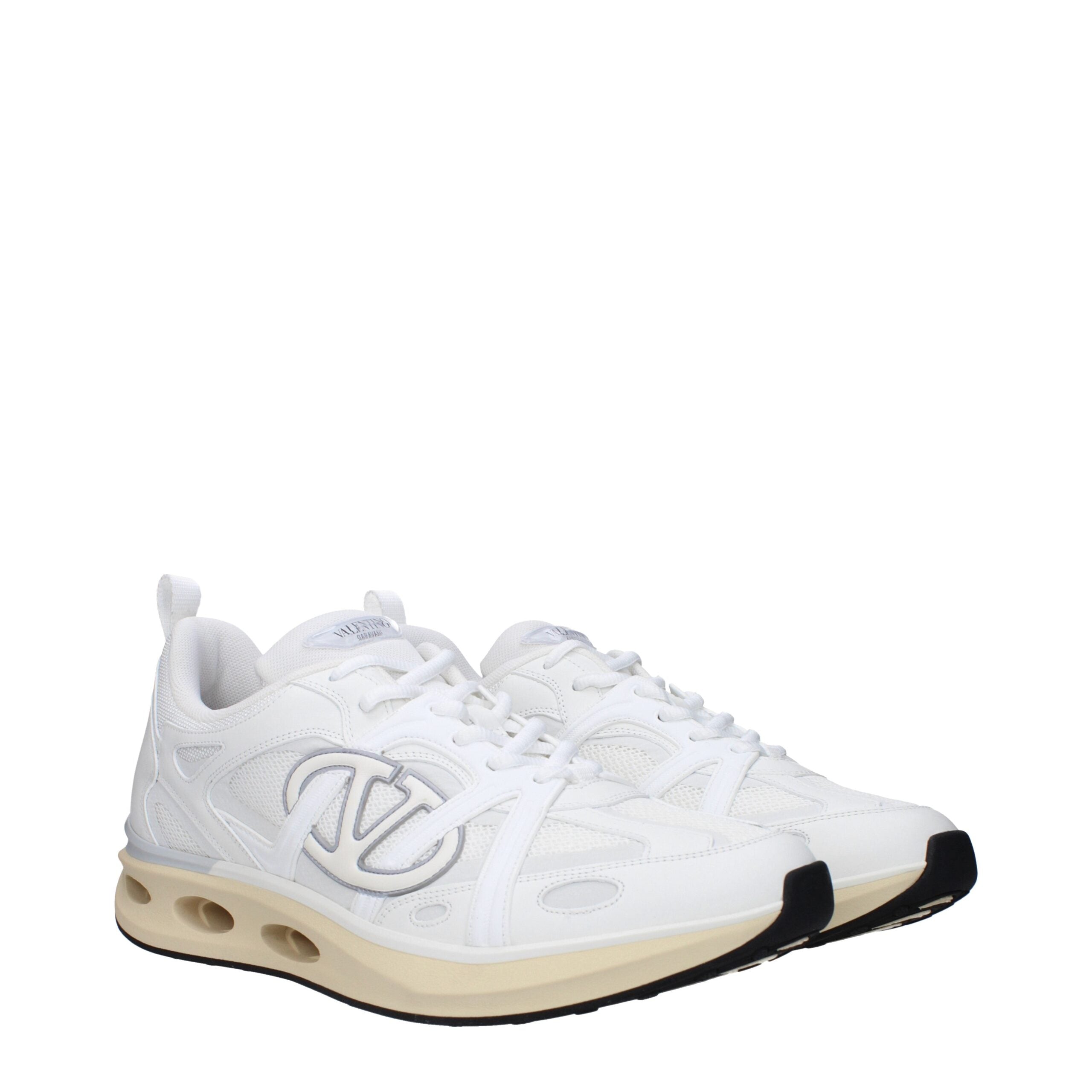 Valentino Garavani White Fabric Athletic Sneakers Valentino Garavani