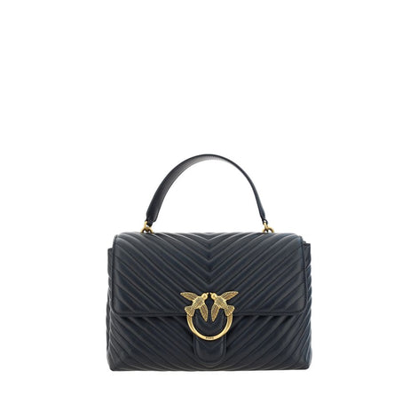 PINKO Black Calf Leather Bos Taurus Handbag PINKO
