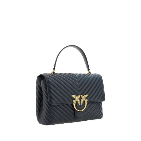 PINKO Black Calf Leather Bos Taurus Handbag PINKO
