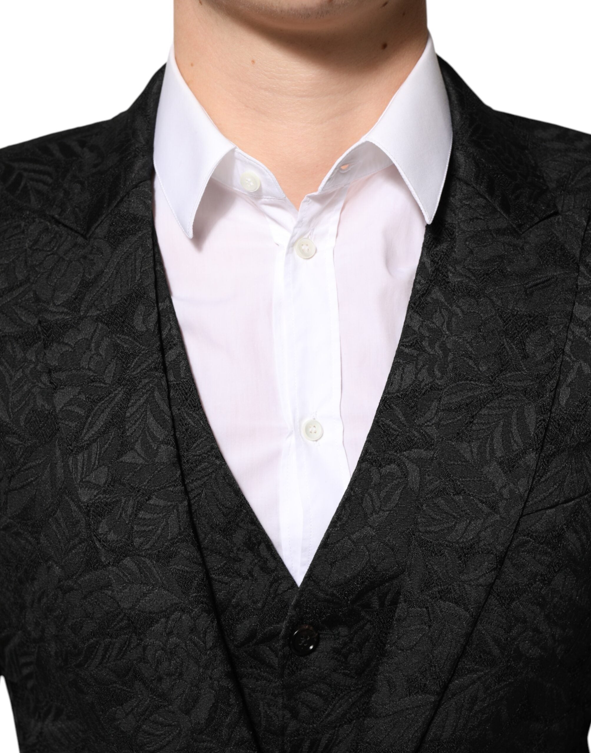 Dolce & Gabbana Black 3 Piece Brocade Jacquard Suit MARTINI Dolce & Gabbana
