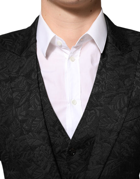 Dolce & Gabbana Black 3 Piece Brocade Jacquard Suit MARTINI Dolce & Gabbana