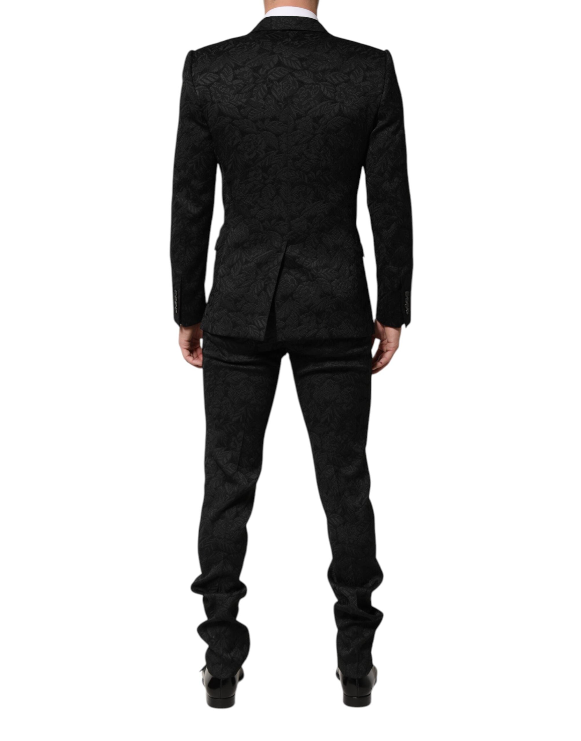 Dolce & Gabbana Black 3 Piece Brocade Jacquard Suit MARTINI Dolce & Gabbana