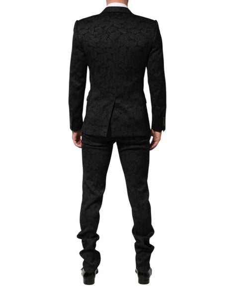 Dolce & Gabbana Black 3 Piece Brocade Jacquard Suit MARTINI Dolce & Gabbana