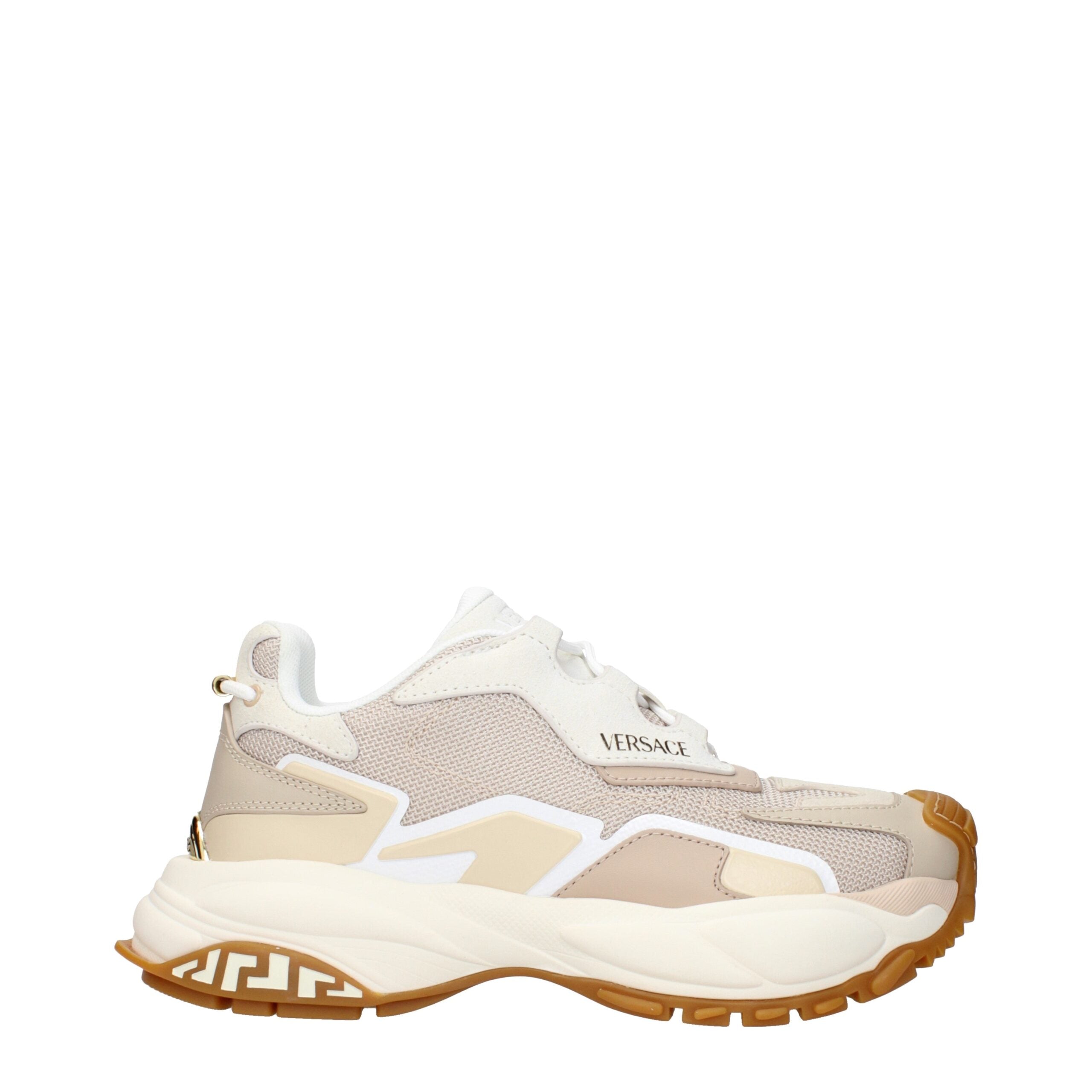 Versace Beige Fabric Chunky Sneakers Versace