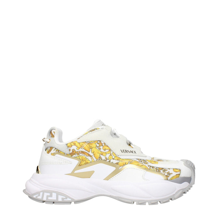 Versace Gold Fabric Low Top Sneakers Versace
