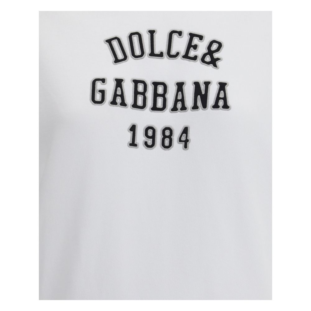 Dolce & Gabbana White Cotton Sweatshirt Dolce & Gabbana