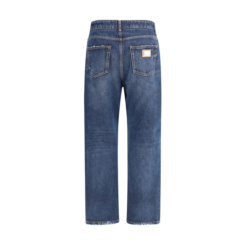 Dolce & Gabbana Blue Cotton Boyfriend Jeans Dolce & Gabbana