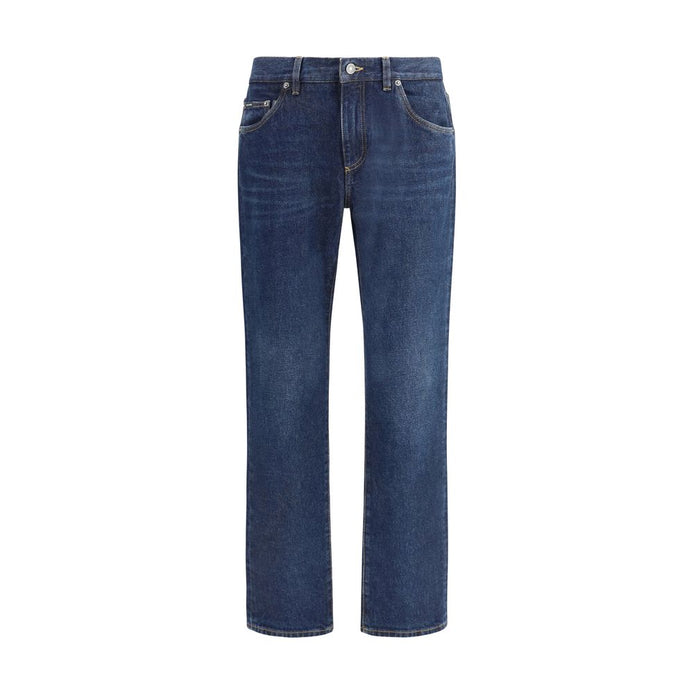Dolce & Gabbana Blue Cotton Straight-Leg Jeans Dolce & Gabbana