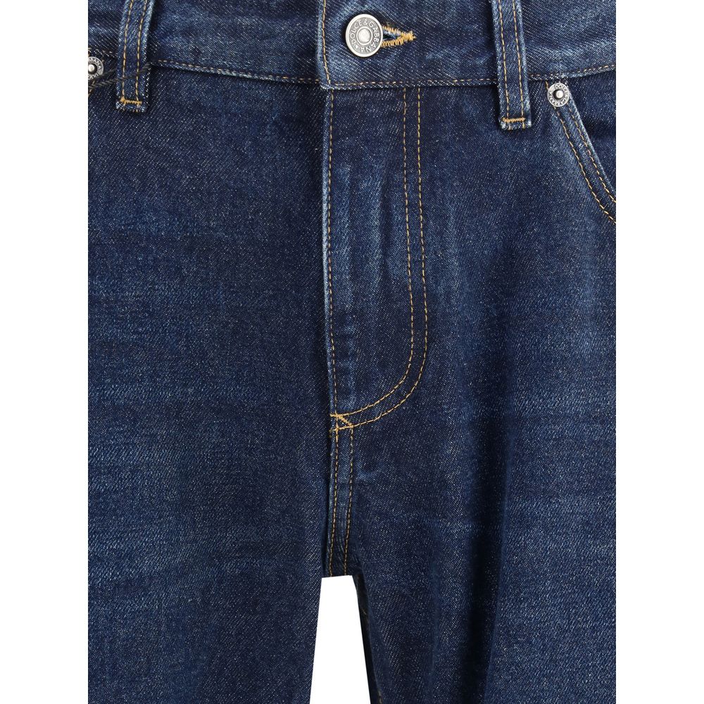 Dolce & Gabbana Blue Cotton Straight-Leg Jeans Dolce & Gabbana
