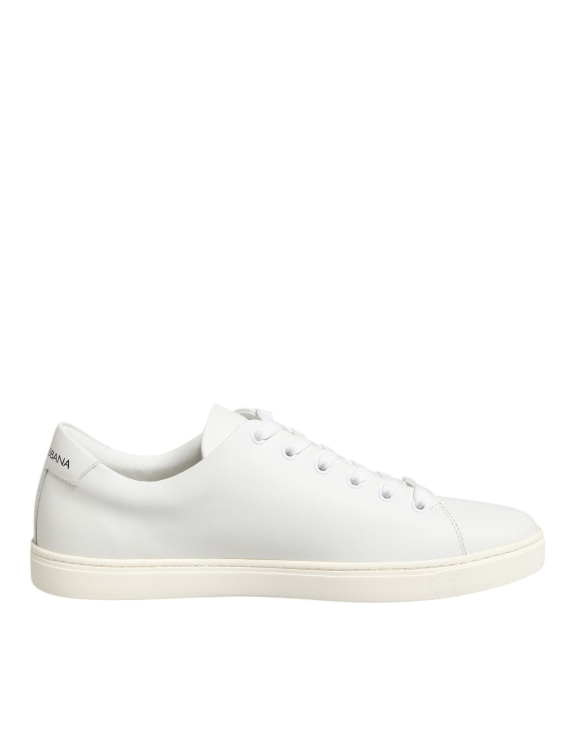 Dolce & Gabbana White Leather Sacre Heart Patch Sneakers  Shoes Dolce & Gabbana