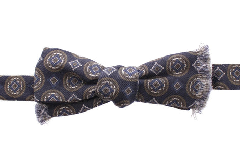 Dolce & Gabbana Blue Silk Baroque Fantasi Tied Bow Tie Papillon Dolce & Gabbana